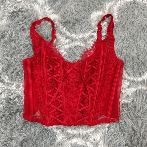 Victoria's Secret Other - Victoria's Secret Unlined Lace-Up Corset Top size‎ small  This romantic bustier